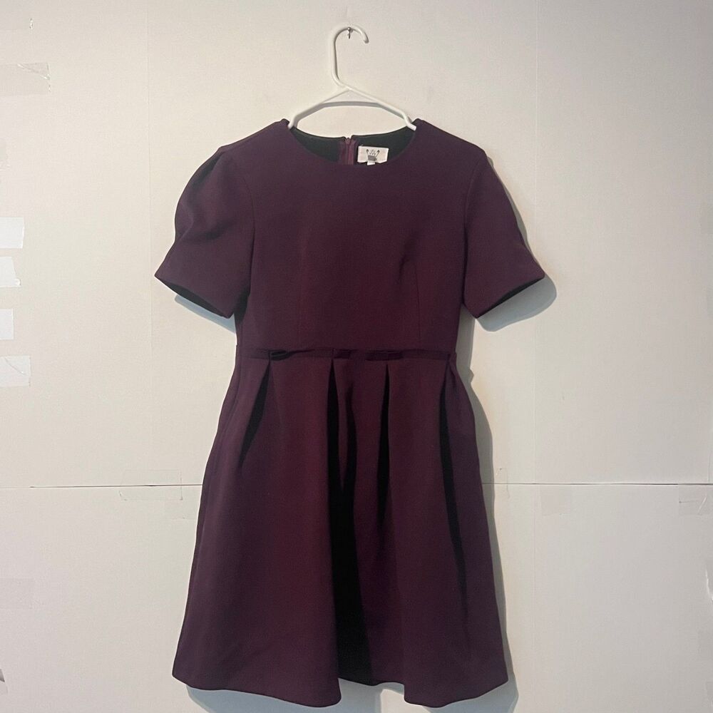 Six Crisp Days By Anthropologie Womens Dress Size M Maroon Fit & Flare Pleated